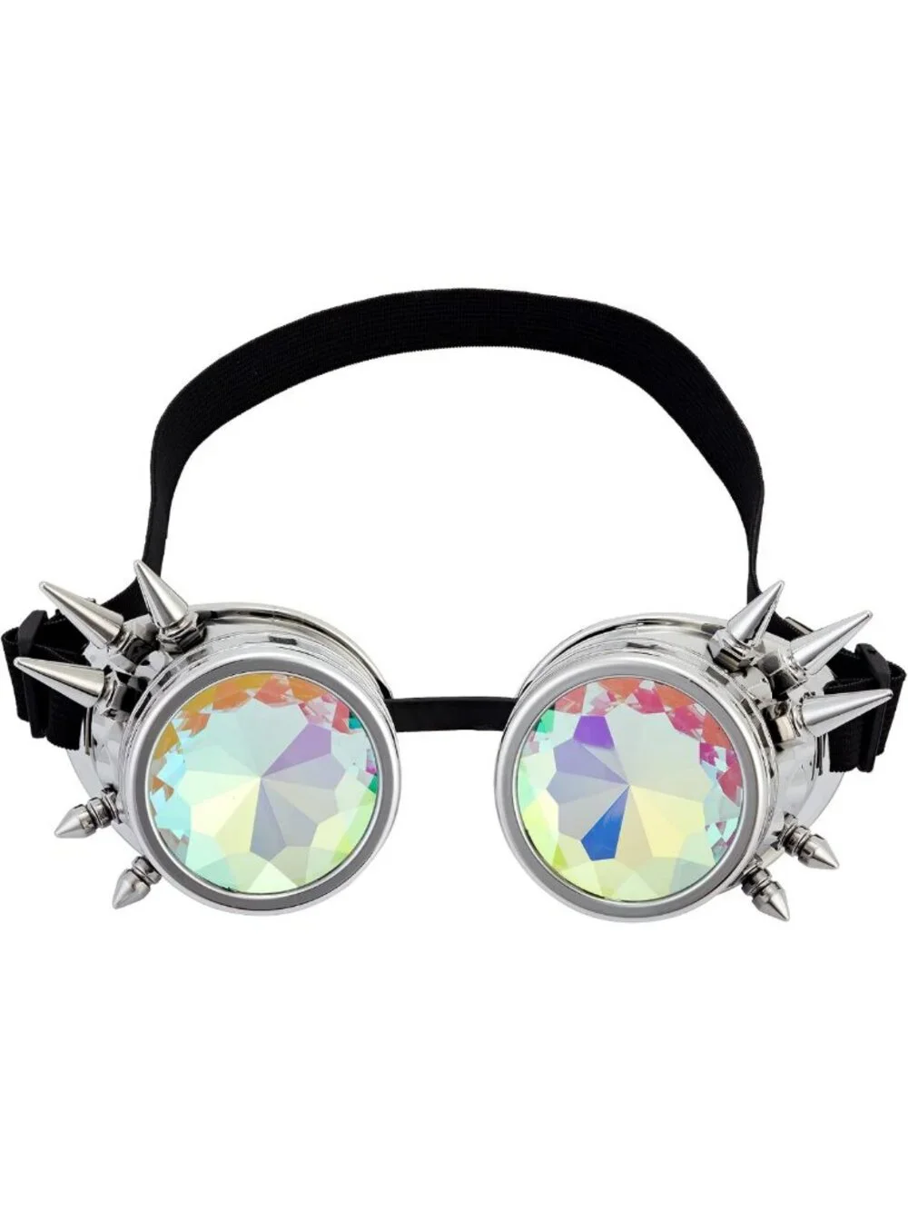 Kaleidoscope Spiked Goggles with Adjustable Straps | Crystal Lenses for Cosplay